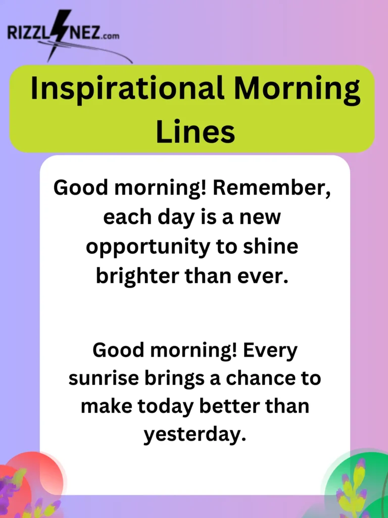 Inspirational Morning Lines